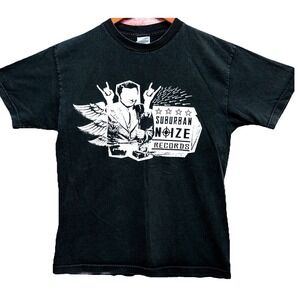 Vintage Suburban Noise Records T-Shirt Size M Black Independent Label Punk Rap
